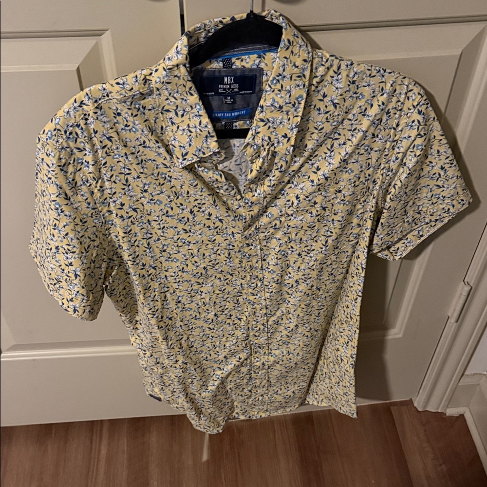 H&M Yellow and Blue Patterned Casual Shirt